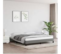 VIDAXL Cadre de lit tissu 160x200 - Gris foncé