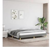 vidaXL Cadre de lit sans matelas gris foncé 200x200 cm tissu 346843