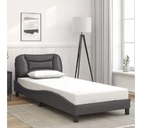 vidaXL Cadre de lit sans matelas Hvar gris 90x190 cm similicuir