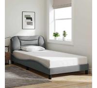 vidaXL Cadre de lit sans matelas Hvar gris clair 100x200 cm tissu