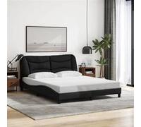 vidaXL Cadre de Lit sans Matelas Hvar, Lit Rembourré, Sommier à Lattes, Lit Double, Lit Adulte de Chambre à Coucher 3207781 Noir G