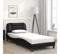 vidaXL Cadre de lit sans matelas Hvar noir 90x190 cm similicuir