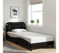 vidaXL Cadre de lit sans matelas Hvar noir 90x190 cm tissu