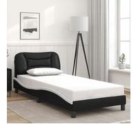 vidaXL Cadre de lit sans matelas Hvar noir et blanc 90x190 cm similicuir 3207972