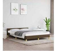 vidaXL Cadre de lit sans matelas Tissu marron foncé 140x190 cm