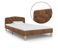 vidaXL Cadre de lit sans matelas marron similicuir daim 90x200 cm 284936