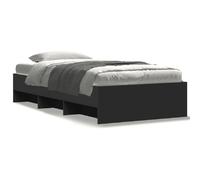 vidaXL Cadre de lit sans matelas noir 100x200 cm bois d'ingénierie