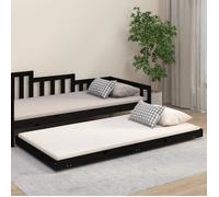 vidaXL Cadre de lit sans matelas noir 100x200 cm bois massif de pin 823493