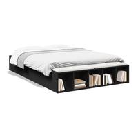 vidaXL Cadre de lit sans matelas noir 135x190 cm