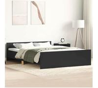 vidaXL Cadre de lit 3203783 sans matelas Noir 140x190 cm
