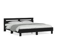 vidaXL Cadre de lit sans matelas noir 200x200 cm