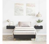 vidaXL Cadre de lit sans matelas noir 75x190 cm bois ingénierie, meuble de chambre à coucher, sommier, lit simple, lit, 861094 Noir