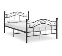 vidaXL Cadre de lit sommier à lattes noir métal 120x200 cm sans matelas
