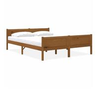 vidaXL Cadre de lit sans matelas pin massif marron miel 140x200 cm 322113