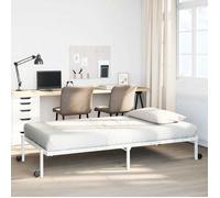 vidaXL Cadre de lit pliable sans matelas 100x190 cm Blanc Acier (4103968)