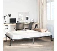 vidaXL Cadre de lit simple pliable sans matelas 107x203 cm acier noir - sommier