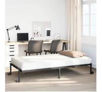 vidaXL Cadre de lit pliable en acier • Noir • 75 x 190 cm • Rangement compact, roulettes