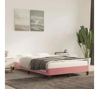 vidaXL Cadre de Lit, Lit Rembourré avec Sommier à Lattes, Lit Double avec Pied, Lit Adulte de Chambre, Moderne, Rose 120x190 cm Velours