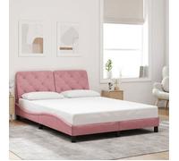 vidaXL Bedframe met hoofdeinde fluweel roze 140x190 cm3207922 Rose G