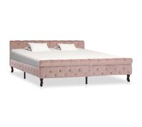 vidaXL Cadre de lit sans matelas - Rose velours 180x200 cm