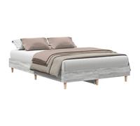 vidaXL Cadre de lit sans Matelas Sonoma Gris 140x190 cm, Meuble de Chambre à Coucher, sommier, lit Double, lit, châlit, lit de Palette, lit à Panneaux