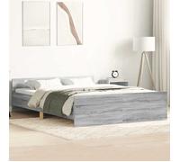 vidaXL Cadre de lit sans matelas Sonoma gris 140x200 cm 3203752