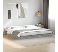 vidaXL Cadre de lit Sonoma – Bois d'ingénierie 180x200 cm avec sommier – Gris
