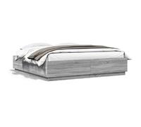 vidaXL Cadre de lit sans matelas sonoma gris 200x200 cm