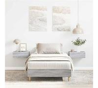 vidaXL Cadre de lit sans matelas sonoma gris 75x190 cm, meuble de chambre à coucher, sommier, lit simple, lit, châlit, lit 861098 Gris