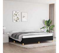 Cadre de lit sans matelas noir 200x200 cm tissu