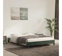 vidaXL Cadre de lit Sans matelas Vert foncé 140x190 cm