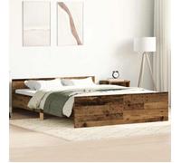 vidaXL Cadre de lit sans matelas Vieux bois 140x190 cm bois d'ingénierie Marron