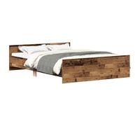 vidaXL Cadre de lit sans matelas Vieux bois 140x190 cm bois d'ingénierie Marron