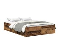 vidaXL Cadre de lit sans matelas Vieux Bois 160 x 200 cm bois d'ingénierie Marron