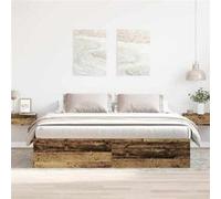 vidaXL Cadre de lit sans matelas vieux bois 180x200 cm bois ingénierie 3328861 Marron