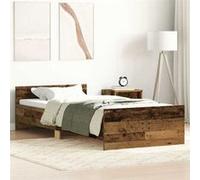 vidaXL Cadre de lit sans matelas vieux bois 90x200 cm bois ingénierie 857474 Marron