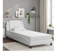 vidaXL Cadre de lit avec tête de lit Blanc 90x190 cm Similicuir