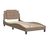 vidaXL Cadre de lit Zadar avec tête de lit Similicuir Cappuccino 90x190 cm