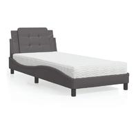 vidaXL Cadre de lit sans matelas Zadar gris 90x190 cm similicuir