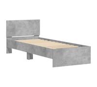 vidaXL Cadre de Lit Simple Avec Tête de Lit et Lumières LED, Sommier à Lattes, Adulte, Meuble de Chambre Moderne, Gris Béton 90x190 cm
