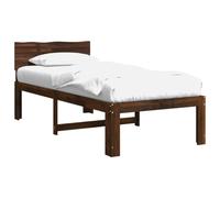 vidaXL Cadre de lit Simple avec tête de lit Rostock Marron foncé