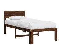 vidaXL Cadre de lit Simple avec tête de lit Rostock Marron foncé