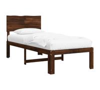 vidaXL Cadre de lit Simple avec tête de lit Rostock Marron foncé