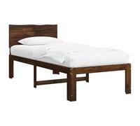 vidaXL Cadre de lit Simple avec tête de lit Rostock Marron foncé