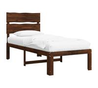 vidaXL Cadre de lit Simple avec tête de lit Rostock Marron foncé