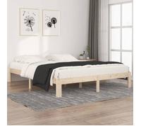 vidaXL Cadre de Lit Sommier à Lattes Lit Adulte Cadre à Lattes Lit Double sur Pied Meuble de Chambre à Coucher 160x200 cm Bois de Pin Massif