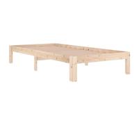 vidaXL Cadre de Lit Sommier à Lattes Lit Adulte Cadre à Lattes sur Pied Lit Simple Meuble de Chambre à Coucher Bois Massif 90x190 cm