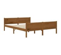 vidaXL Cadre de lit Sommier à lattes Pin massif sans matelas Marron miel 160x200 cm