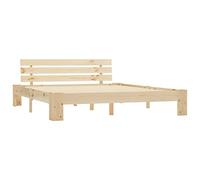 vidaXL Cadre de Lit Sommier à Lattes Lit Double Lit Adulte Cadre à Lattes sur Pied Chambre à Coucher Maison Intérieur 160x200 cm Bois de Pin Massif
