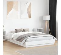 vidaXL Cadre de lit 3209842 – Sans matelas, sommier à lattes, blanc 160x200 cm
